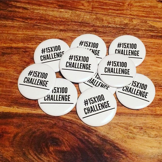 The badges have arrived for the #15x100challenge. Exciting stuff!!Thanks @stickermule